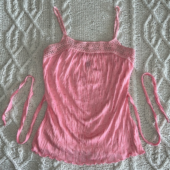Vintage Y2K Coquette Baby Pink Tank Top - Picture 2 of 8